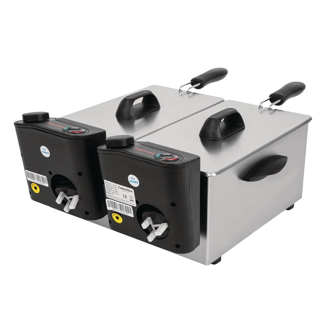 Caterlite Twin Tank Countertop Deep Fryer, Stainless Steel, 2 x 3.5L